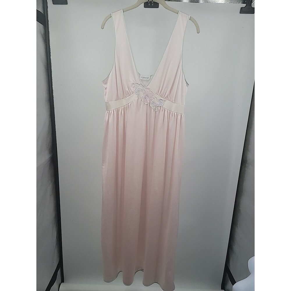 Vintage Lorraine Babydoll Long Nightgown Sz L Feminine Romantic